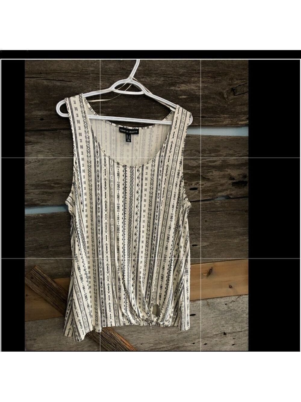 Love & Legend plus size 2X tank tip with tie front